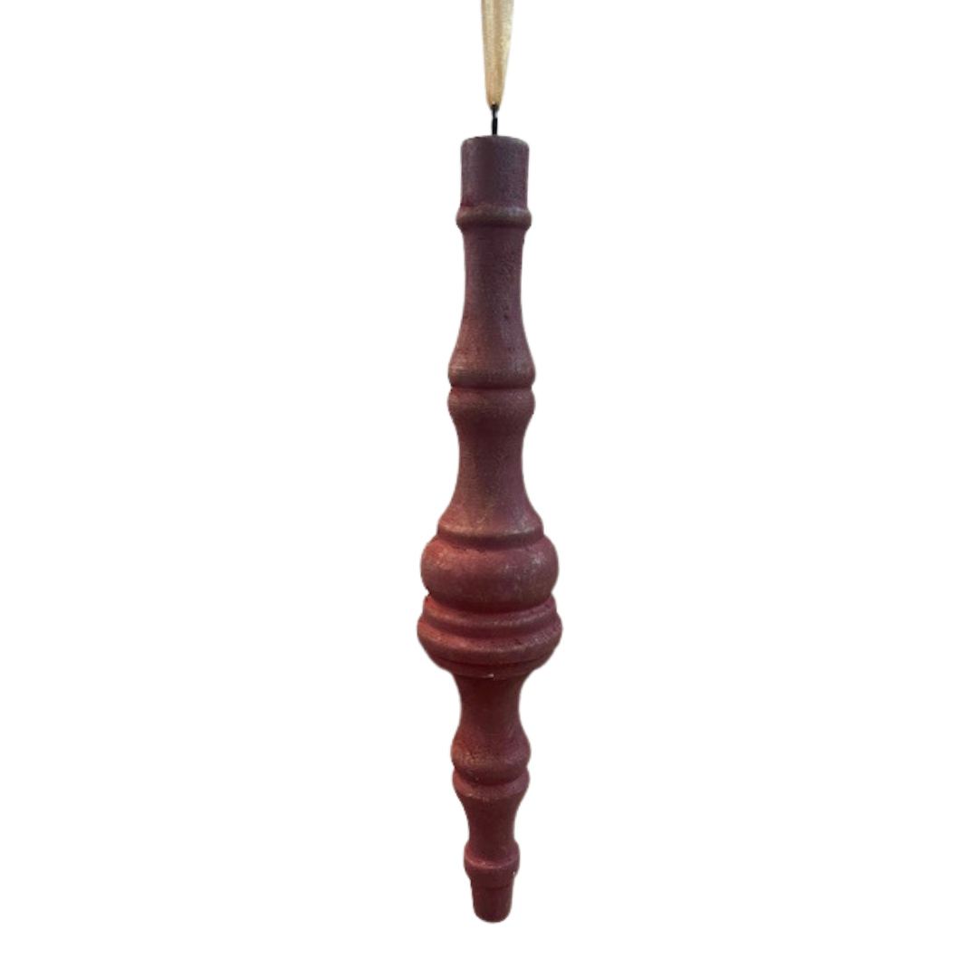 Wood Finial- Antique Red