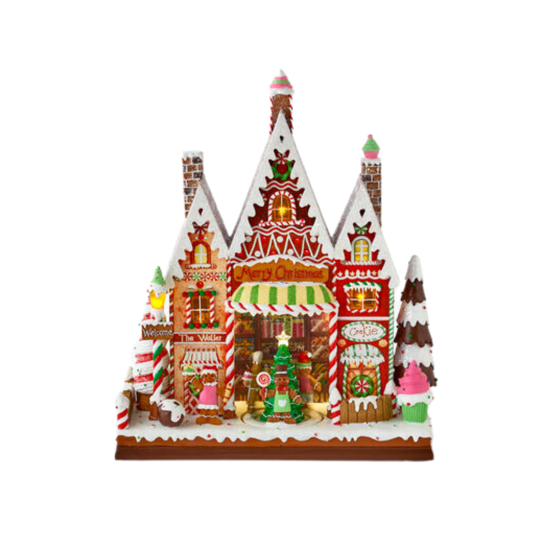 Lighted Gingerbread Village