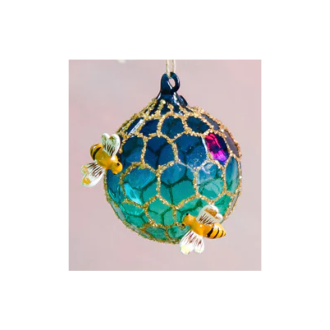 Honeycomb Bee Ball Ornament