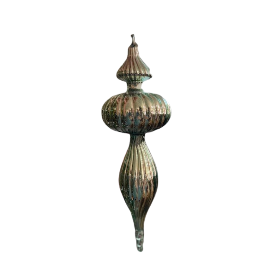 9.5"-10" Finial Ornament- Light Green