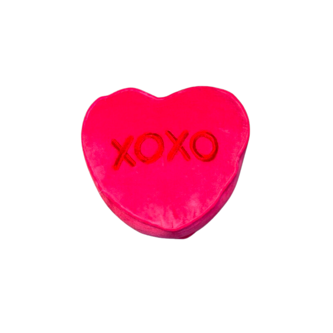 Embroidered Conversation Heart Pillow