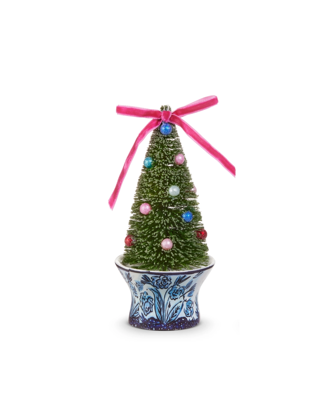 Bottle Brush Trees in Chinoiserie Pot Ornament
