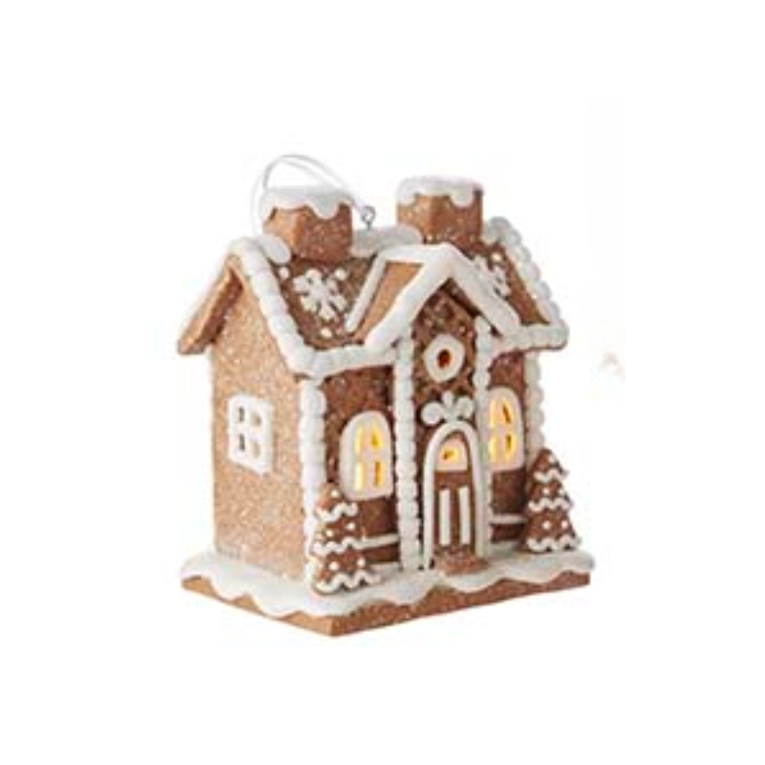 Lighted Gingerbread House Ornament