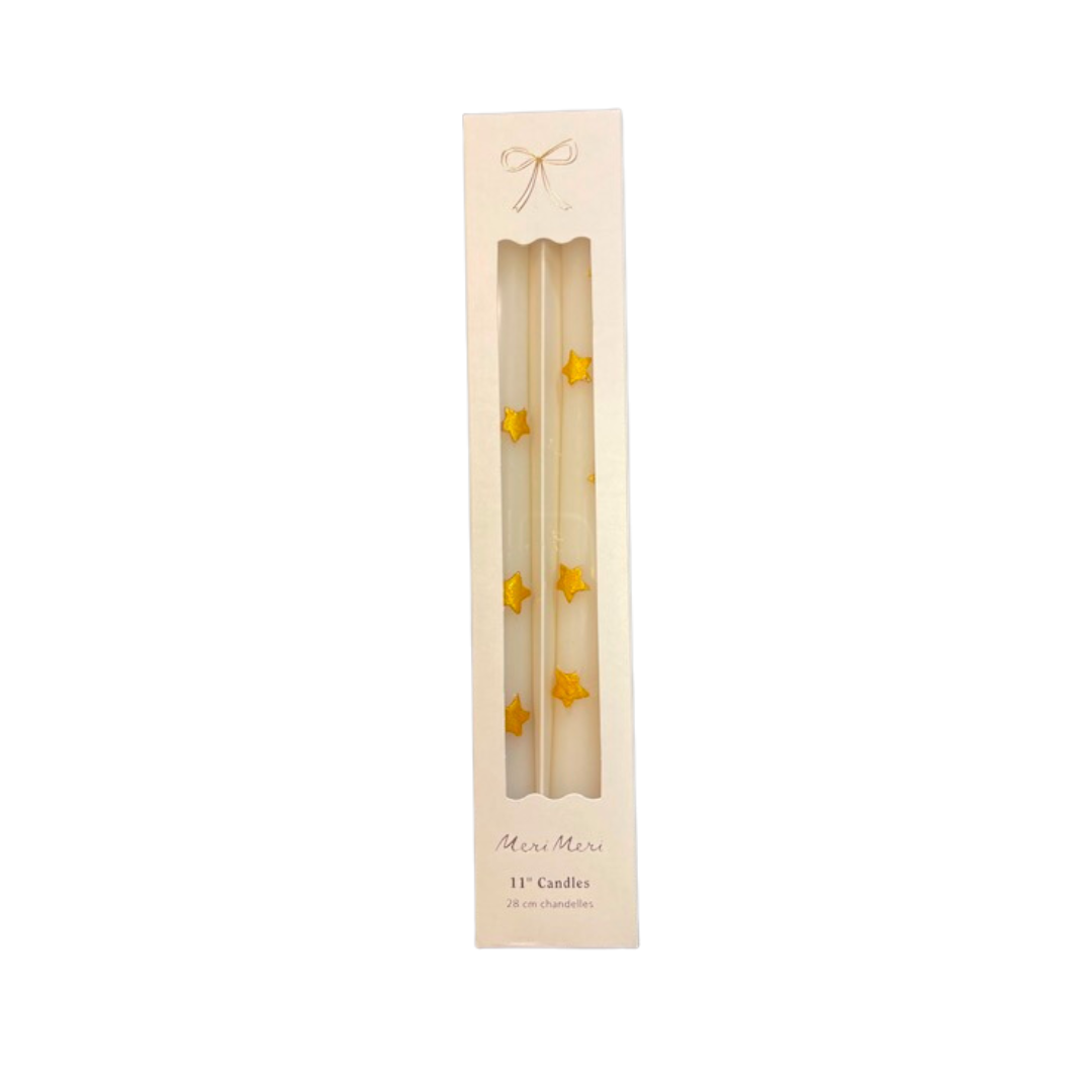 Gold Star Taper Candles