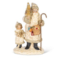 Paper Mache Santa with Tree and Child