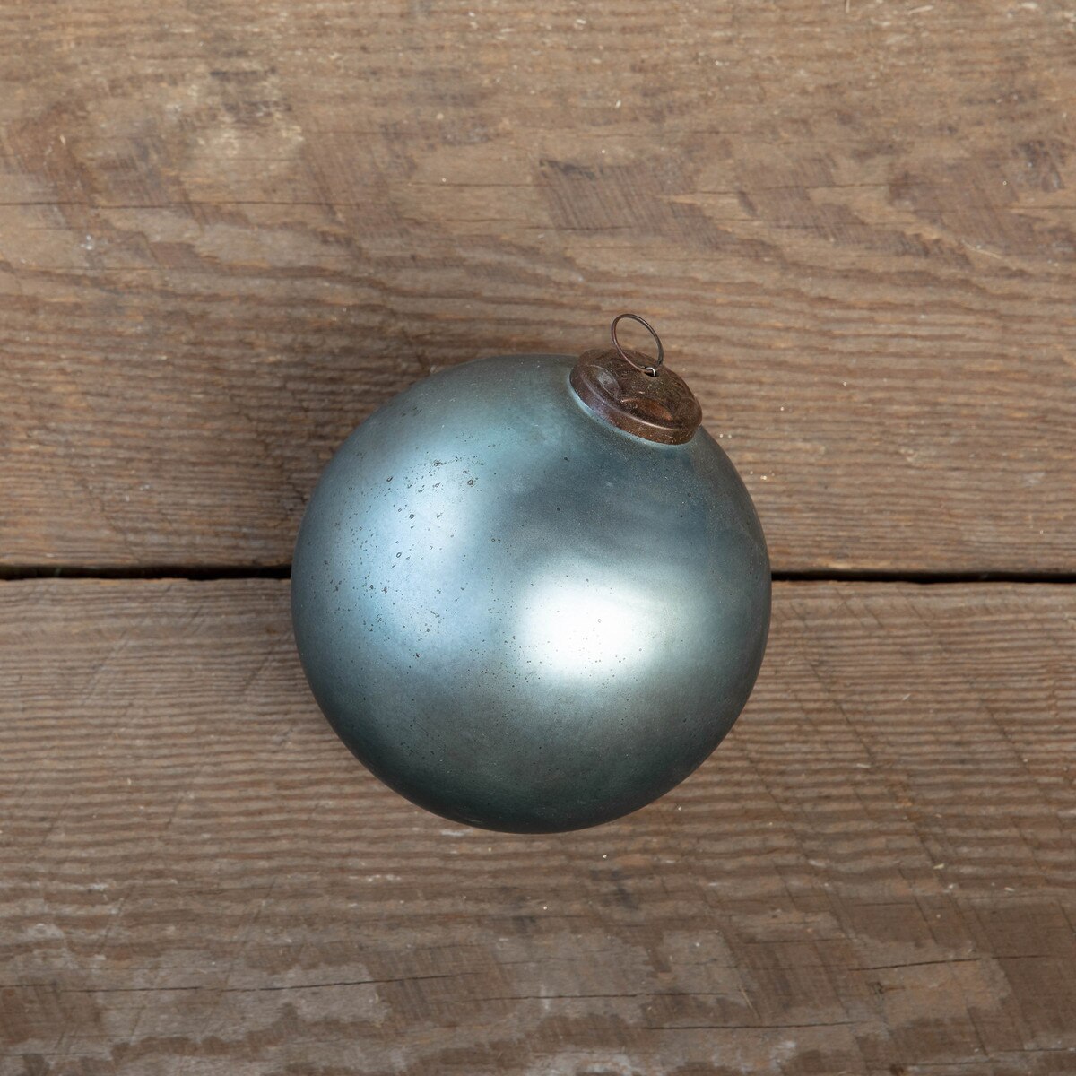 Antique Matte Blue Kyanite Glass Ball Ornament