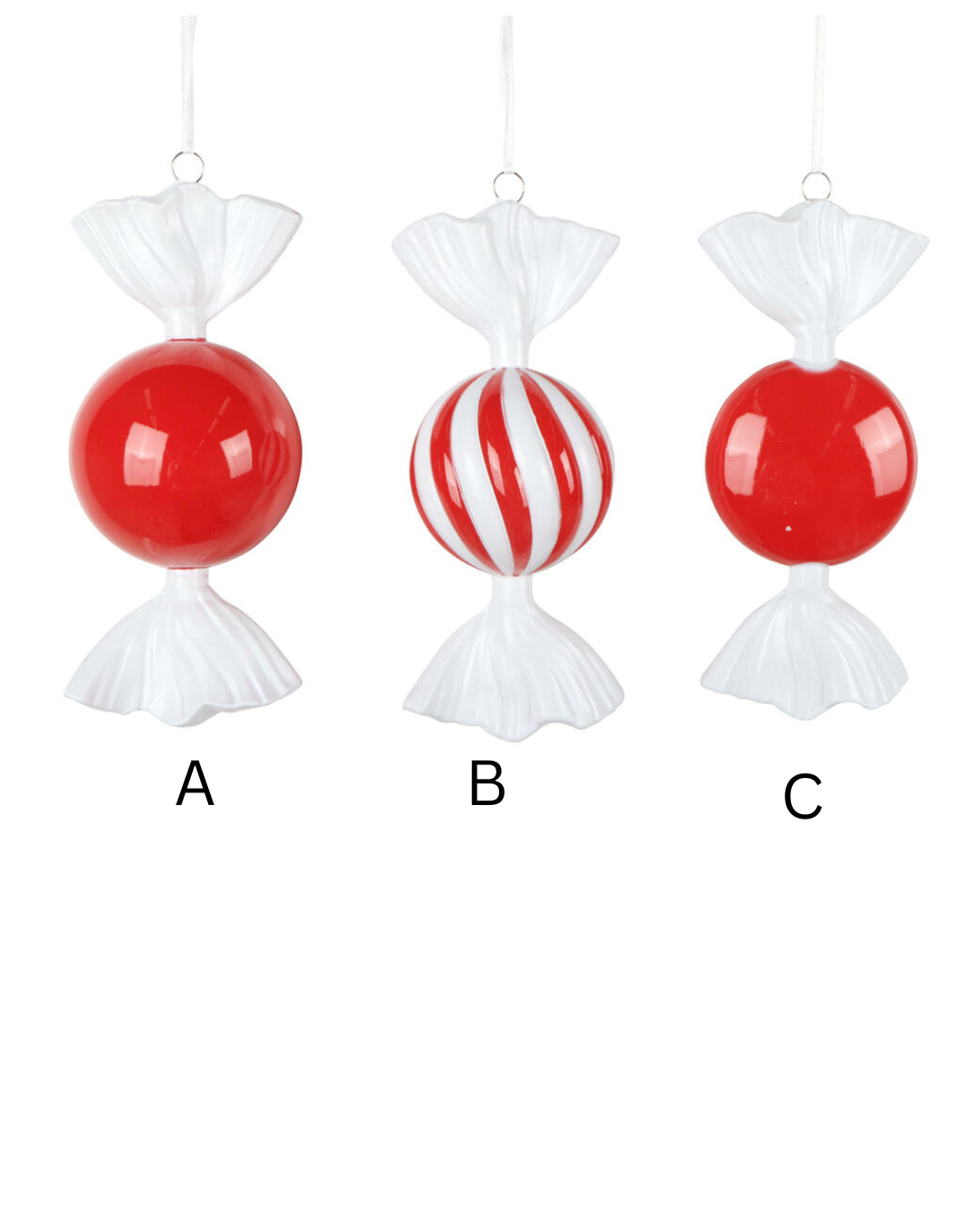 Red Swirl Enamel Candy Ornament