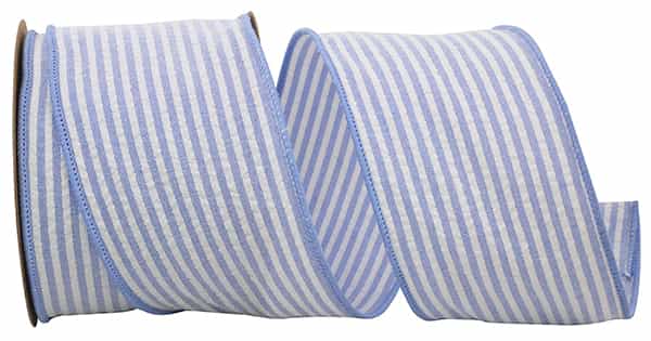 Seersucker Stripe Ribbon- Blue