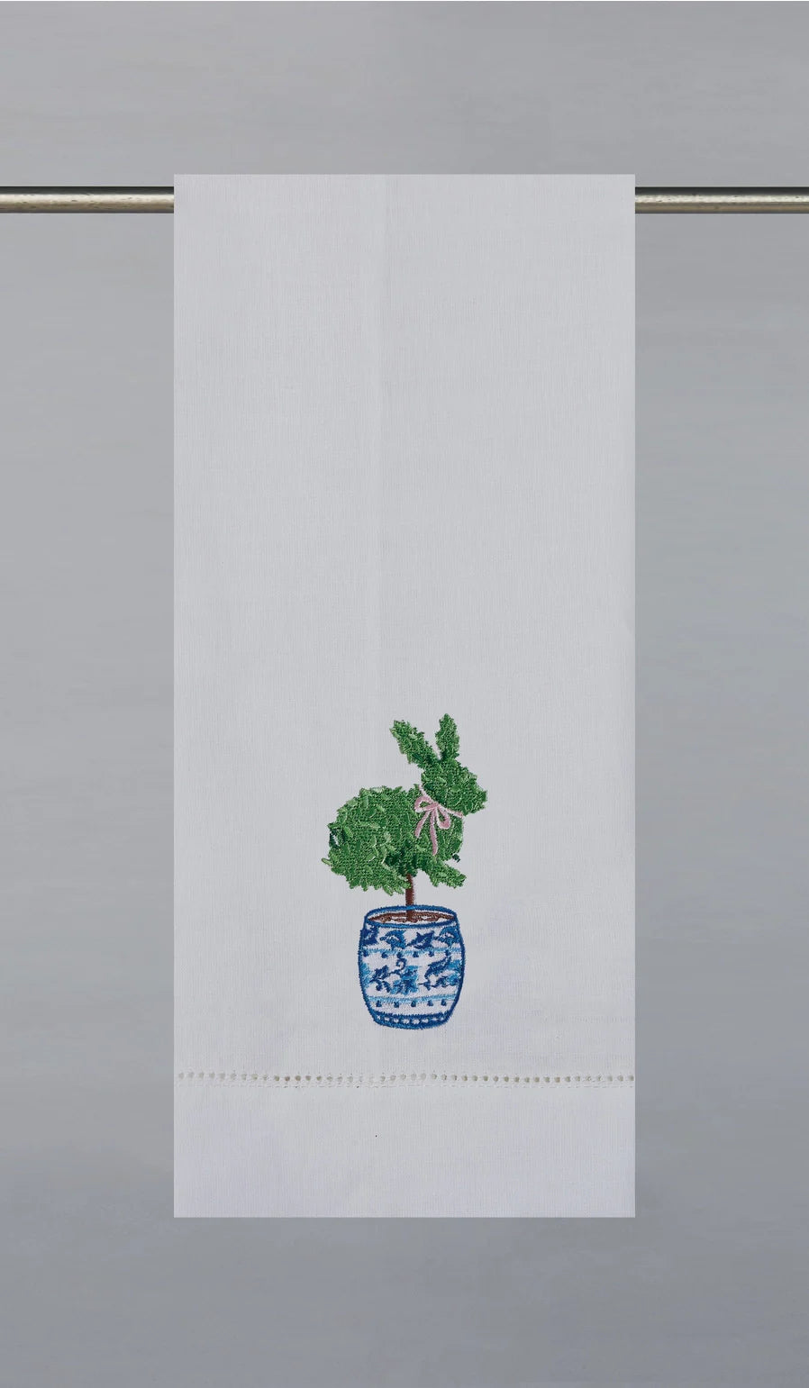 Bunny Topiary Embroidered Guest Towel