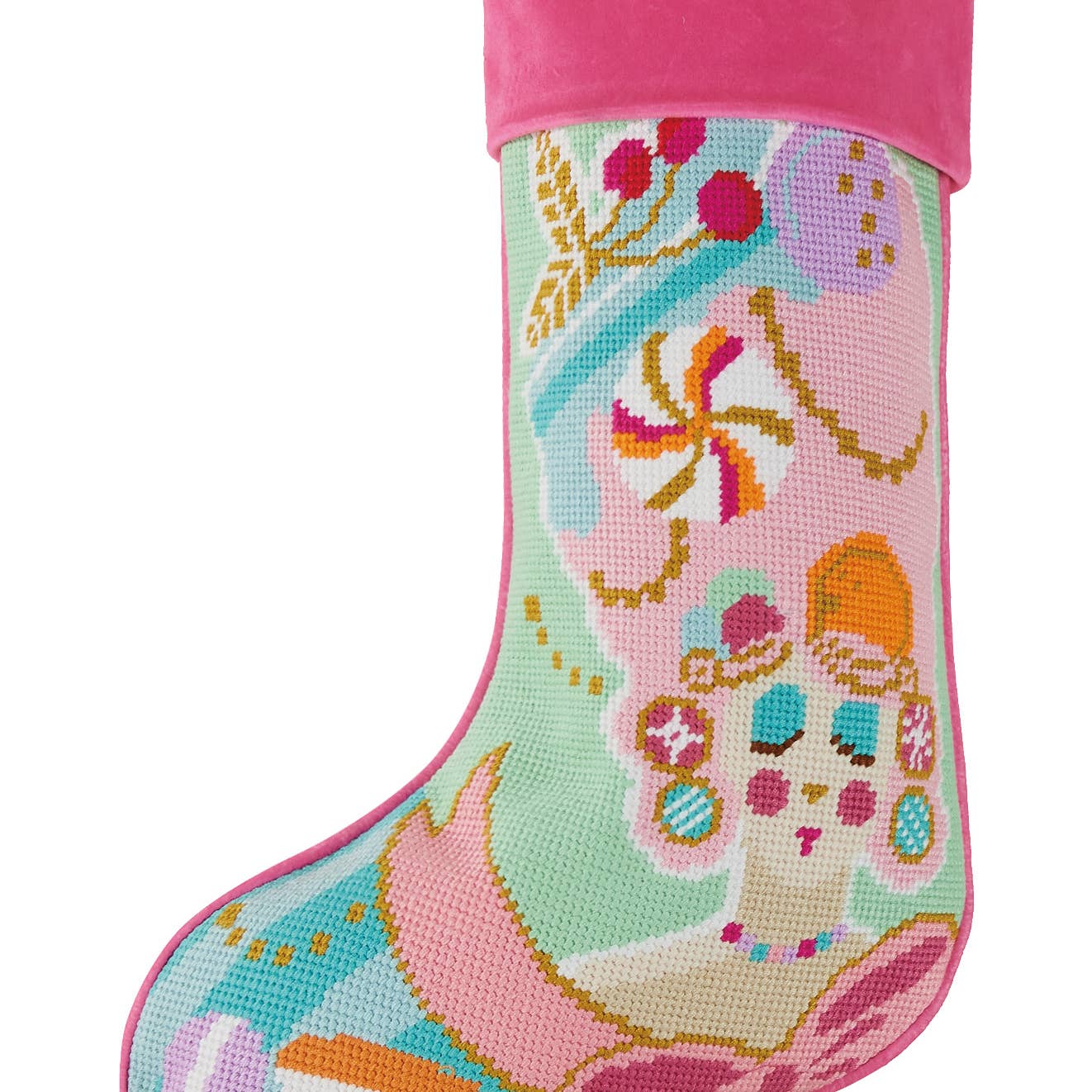 Marie Sweet Embroidered Needlepoint Stocking