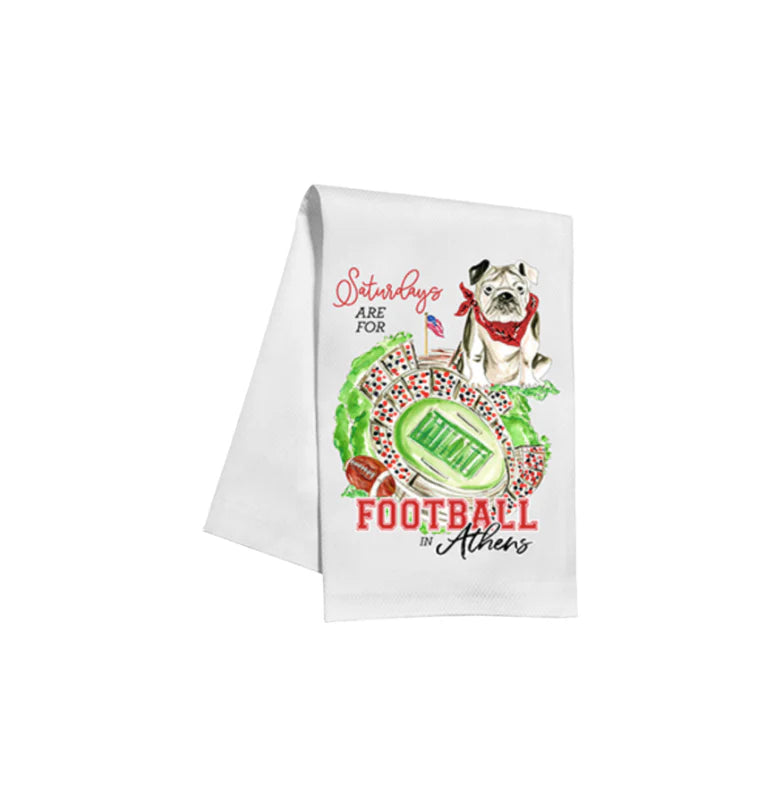 Saturdays are for Football in Athens Kitchen Towel