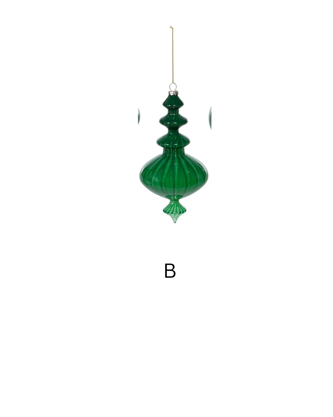 Luminous Green Glass Finial Ornament