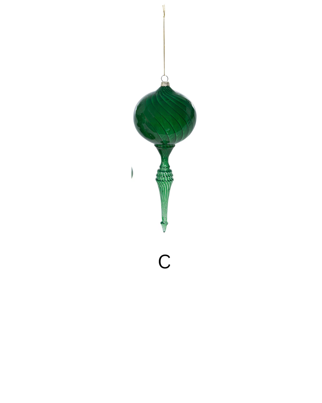 Luminous Green Glass Finial Ornament
