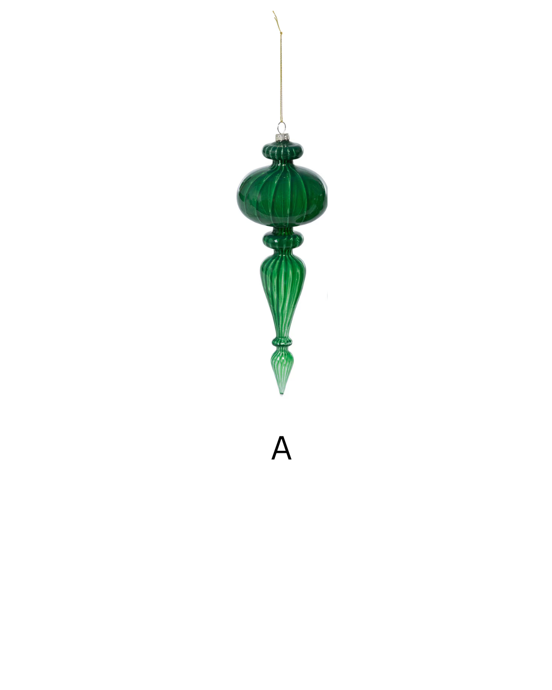 Luminous Green Glass Finial Ornament