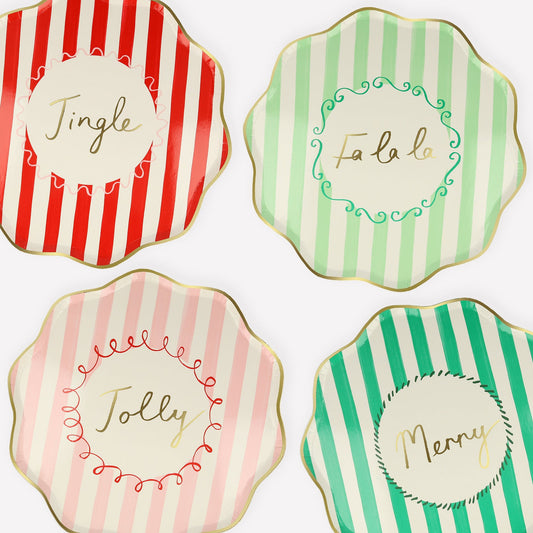 Striped Dinner Plates - Mistletoe Market