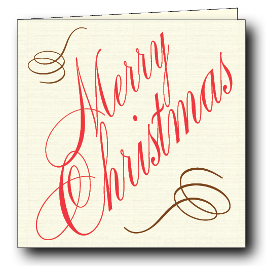 Chocolate Ecru Merry Christmas Script Gift Cards