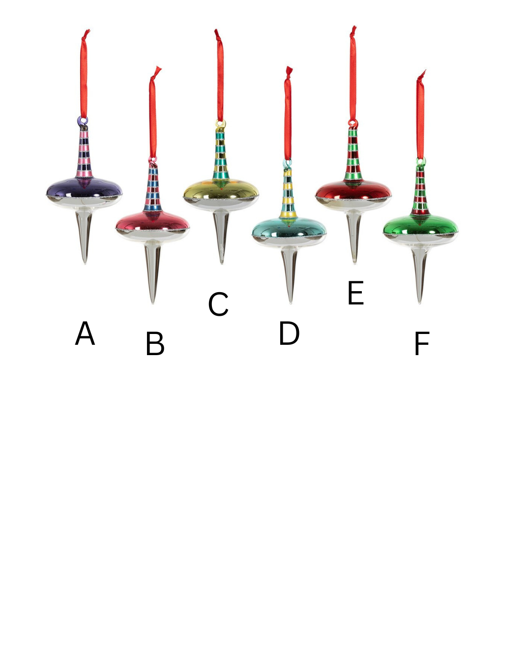 Retro Dual Spinner Glass Ornament