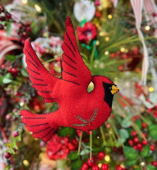 4.5" Red Bird Ornament
