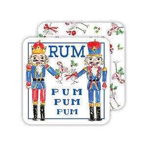 Handpainted Nutcracker with Cocktails Paper Coaster