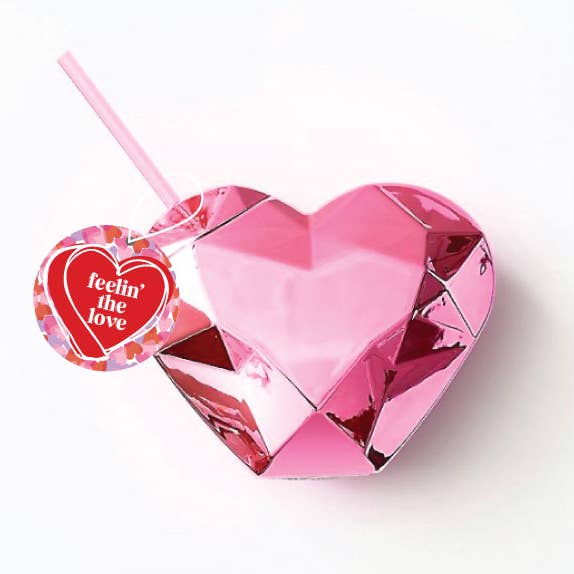 Disco Heart Tumbler- Pink