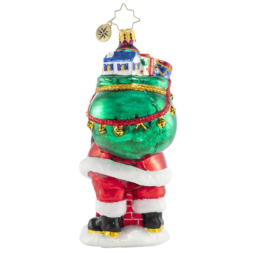 Down the Chimney He Goes Ornament
