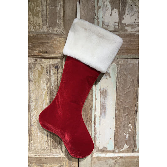 Velvet Plush Stocking- Red