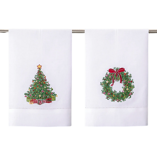 Winter Wonderland Whimsical Embroidered Guest Towel