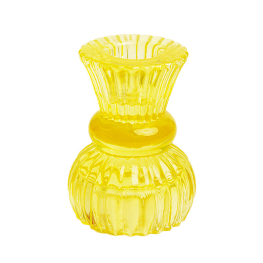 Yellow Glass Candlestick Holder, More Sizes