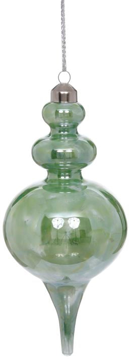 Green Marble Finial Ornament - Mistletoe Market