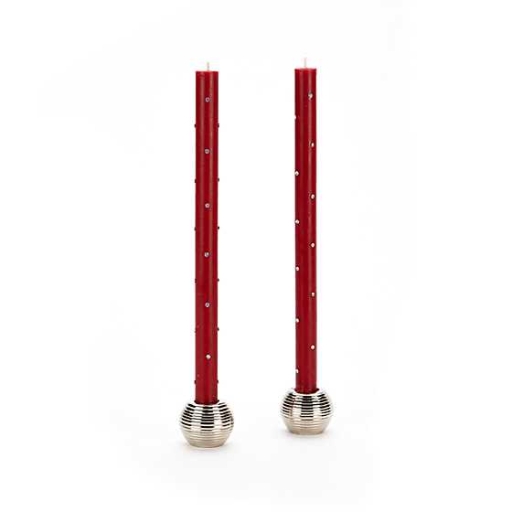 Sparkle Dinner Candles-Red