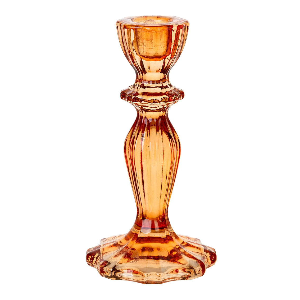Orange Glass Candlestick Holder, More Sizes