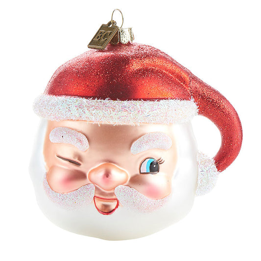EC 4" Winking Santa Ornament