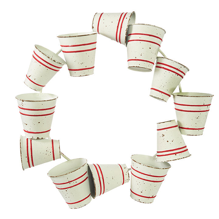 22" Distressed Bucket Wreath