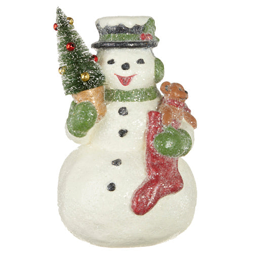 8.25" Snowman Holding Tree/Stocking