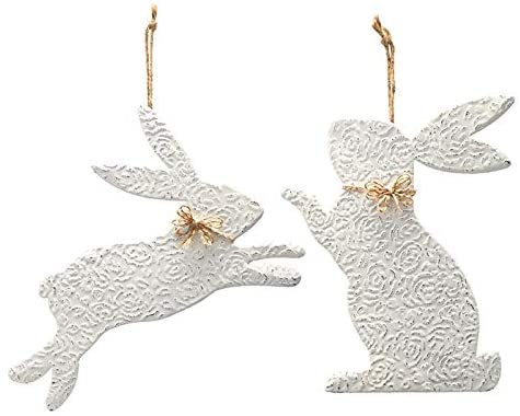 Embossed Tin Bunny Wall Hanging
