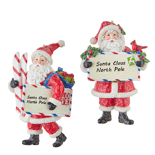 Santa with Postcard Ornament