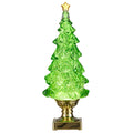 Green Lighted Swirling Glitter Tree