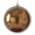 8 Inch Glittered Bronze Round Gold Leaf Ornament