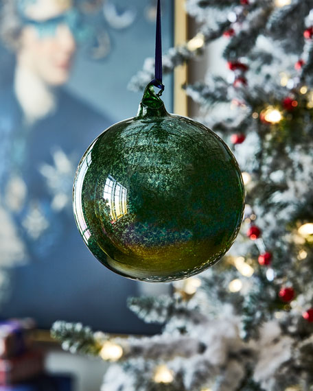 Metallic Green Winward Glass Bubblegum Ornament