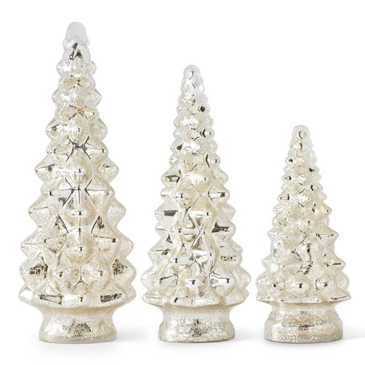 LED Mercury Glass Christmas Trees