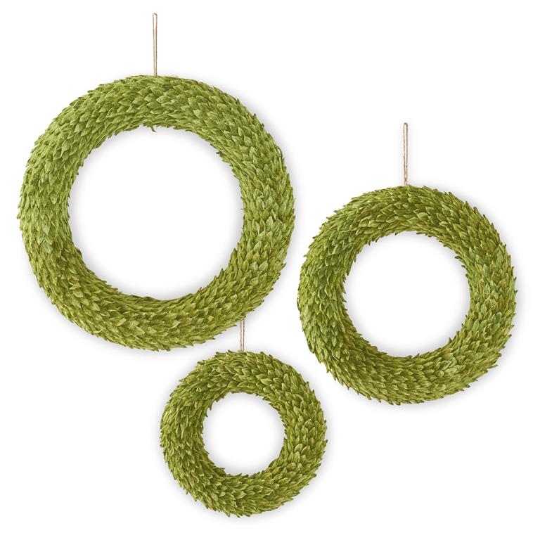 Dark Green Petal Leaf Wreath with Jute Hanger