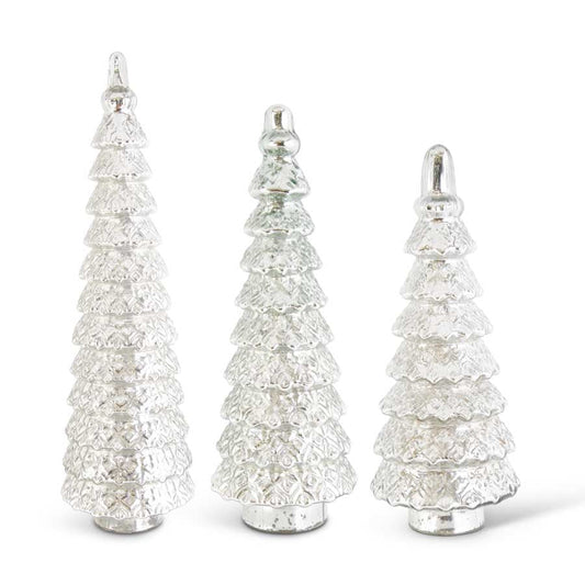 Silver Glass Tiered Trees