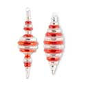 Assorted Red and Silver Striped Final Ornaments (2 Styles)