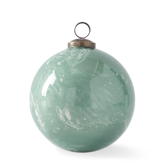 Sage Green & White Marbled Ornament