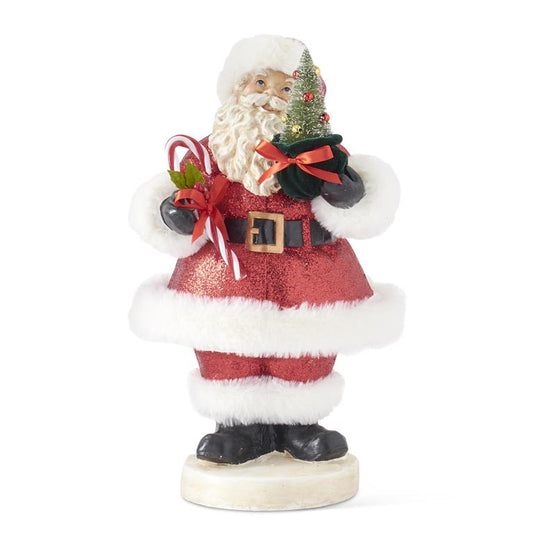 Vintage Santa with Red Glittered Coat