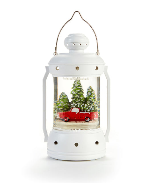 LED Water Lantern - Red Truck & Christmas Tree