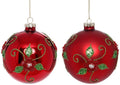 Holly Jeweled Ball Ornament