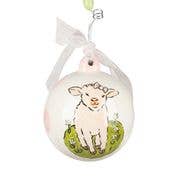 Lamb Baby's First Girl Ornament