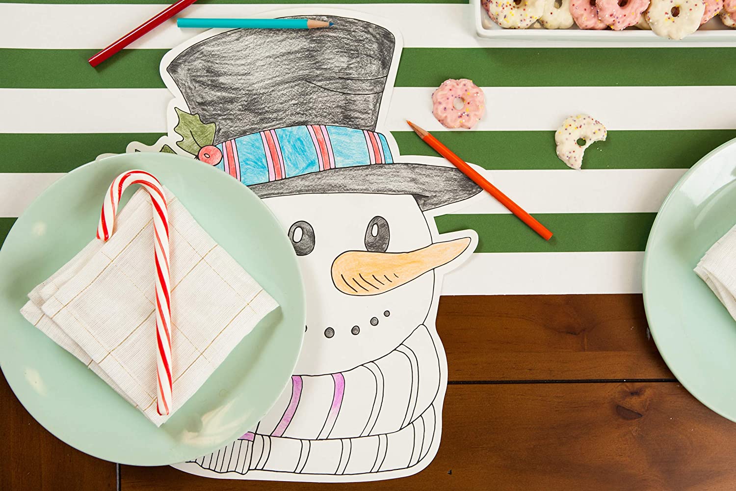 Die Cut Coloring Snowman Placemat