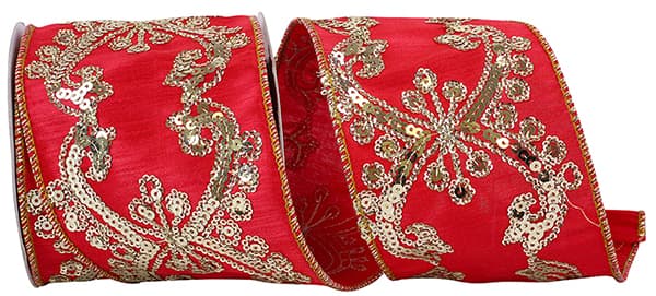 Red Dubai Sequin Ribbon